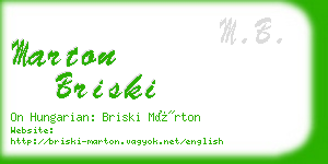 marton briski business card